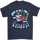 Funny Christmas Santa Panda Mens T-Shirt Cotton Gildan Navy Blue