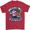 Funny Christmas Santa Panda Mens T-Shirt Cotton Gildan Red