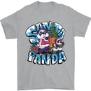 Funny Christmas Santa Panda Mens T-Shirt Cotton Gildan Sports Grey