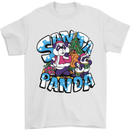 Funny Christmas Santa Panda Mens T-Shirt Cotton Gildan White