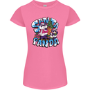 Funny Christmas Santa Panda Womens Petite Cut T-Shirt Azalea