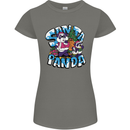 Funny Christmas Santa Panda Womens Petite Cut T-Shirt Charcoal