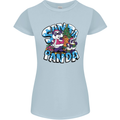 Funny Christmas Santa Panda Womens Petite Cut T-Shirt Light Blue