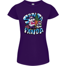 Funny Christmas Santa Panda Womens Petite Cut T-Shirt Purple