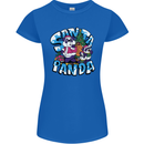 Funny Christmas Santa Panda Womens Petite Cut T-Shirt Royal Blue