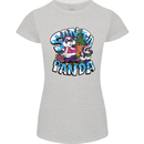 Funny Christmas Santa Panda Womens Petite Cut T-Shirt Sports Grey