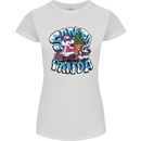 Funny Christmas Santa Panda Womens Petite Cut T-Shirt White
