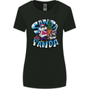 Funny Christmas Santa Panda Womens Wider Cut T-Shirt Black