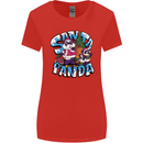 Funny Christmas Santa Panda Womens Wider Cut T-Shirt Red