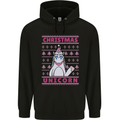 Funny Christmas Unicorn Childrens Kids Hoodie Black