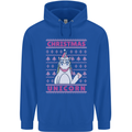 Funny Christmas Unicorn Childrens Kids Hoodie Royal Blue