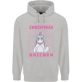Funny Christmas Unicorn Childrens Kids Hoodie Sports Grey