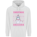 Funny Christmas Unicorn Childrens Kids Hoodie White