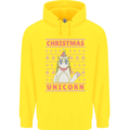 Funny Christmas Unicorn Childrens Kids Hoodie Yellow
