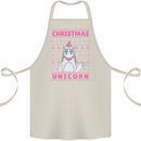 Funny Christmas Unicorn Cotton Apron 100% Organic Natural
