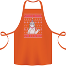 Funny Christmas Unicorn Cotton Apron 100% Organic Orange