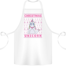Funny Christmas Unicorn Cotton Apron 100% Organic White