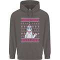 Funny Christmas Unicorn Mens 80% Cotton Hoodie Charcoal