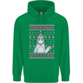 Funny Christmas Unicorn Mens 80% Cotton Hoodie Irish Green