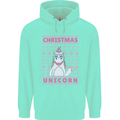Funny Christmas Unicorn Mens 80% Cotton Hoodie Peppermint