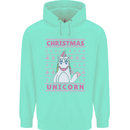 Funny Christmas Unicorn Mens 80% Cotton Hoodie Peppermint