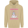 Funny Christmas Unicorn Mens 80% Cotton Hoodie Sand