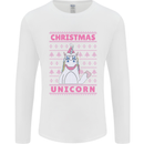 Funny Christmas Unicorn Mens Long Sleeve T-Shirt White