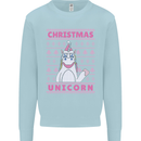 Funny Christmas Unicorn Mens Sweatshirt Jumper Light Blue