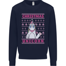 Funny Christmas Unicorn Mens Sweatshirt Jumper Navy Blue