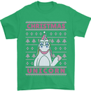 Funny Christmas Unicorn Mens T-Shirt Cotton Gildan Irish Green