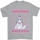 Funny Christmas Unicorn Mens T-Shirt Cotton Gildan Sports Grey