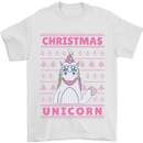 Funny Christmas Unicorn Mens T-Shirt Cotton Gildan White