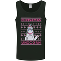 Funny Christmas Unicorn Mens Vest Tank Top Black