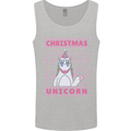 Funny Christmas Unicorn Mens Vest Tank Top Sports Grey