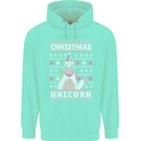Funny Christmas Unicorn Pattern Childrens Kids Hoodie Peppermint