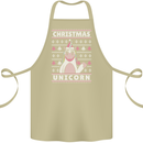 Funny Christmas Unicorn Pattern Cotton Apron 100% Organic Khaki