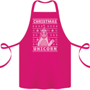 Funny Christmas Unicorn Pattern Cotton Apron 100% Organic Pink