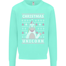 Funny Christmas Unicorn Pattern Kids Sweatshirt Jumper Peppermint