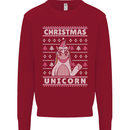 Funny Christmas Unicorn Pattern Kids Sweatshirt Jumper Red