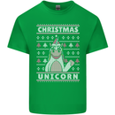 Funny Christmas Unicorn Pattern Kids T-Shirt Childrens Irish Green
