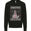 Funny Christmas Unicorn Pattern Mens Sweatshirt Jumper Black