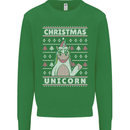 Funny Christmas Unicorn Pattern Mens Sweatshirt Jumper Irish Green