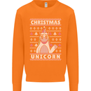 Funny Christmas Unicorn Pattern Mens Sweatshirt Jumper Orange