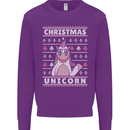 Funny Christmas Unicorn Pattern Mens Sweatshirt Jumper Purple