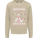 Funny Christmas Unicorn Pattern Mens Sweatshirt Jumper Sand