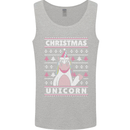 Funny Christmas Unicorn Pattern Mens Vest Tank Top Sports Grey