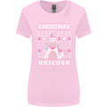 Funny Christmas Unicorn Pattern Womens Wider Cut T-Shirt Light Pink