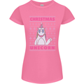 Funny Christmas Unicorn Womens Petite Cut T-Shirt Azalea
