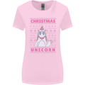 Funny Christmas Unicorn Womens Wider Cut T-Shirt Light Pink
