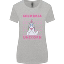 Funny Christmas Unicorn Womens Wider Cut T-Shirt Sports Grey